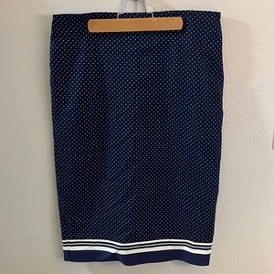 New York & Company Blue Polka Dot Pencil Skirt